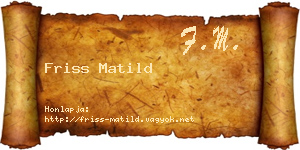 Friss Matild névjegykártya